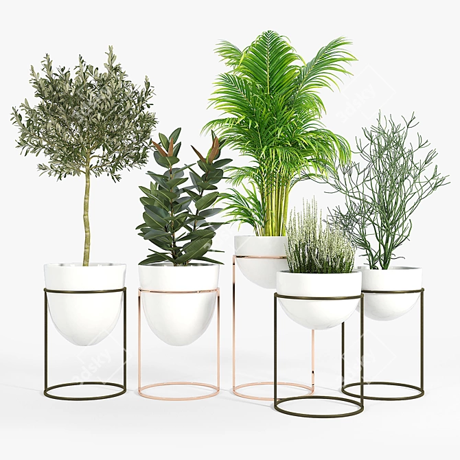 Elegant Stand Planter 3D model image 1