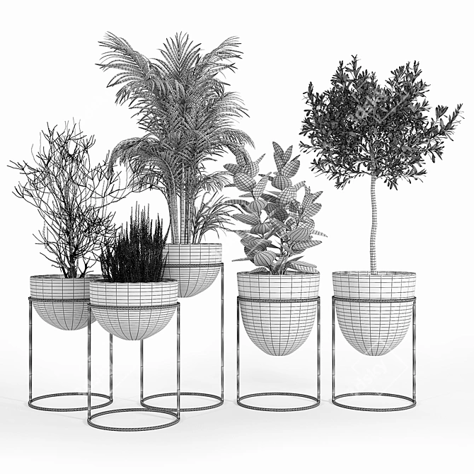 Elegant Stand Planter 3D model image 5