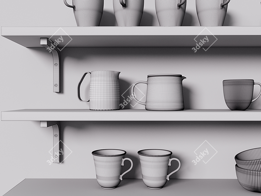 Ikea Tea & Coffee Set: Sleek and Stylish 3D model image 2