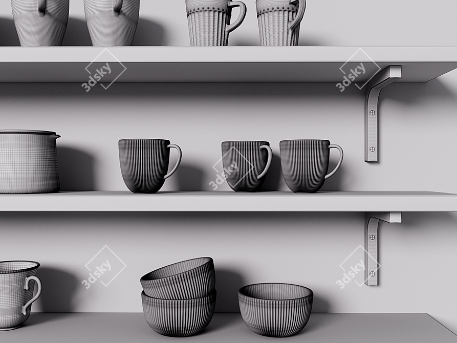 Ikea Tea & Coffee Set: Sleek and Stylish 3D model image 3