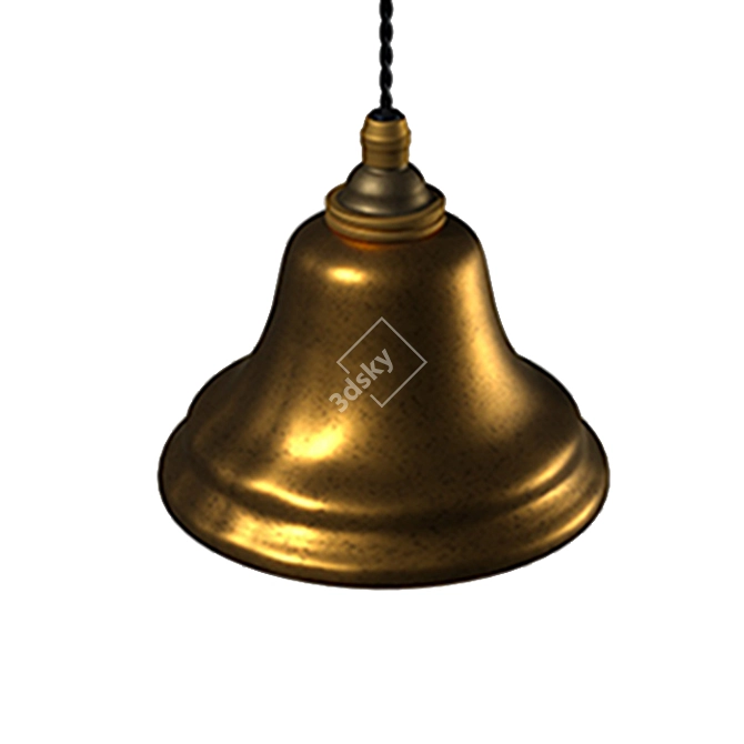 Vintage Brass Lampshade 3D model image 2