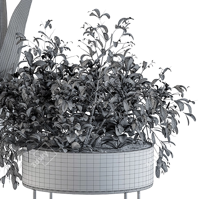 Sleek Black Planter Box 3D model image 5