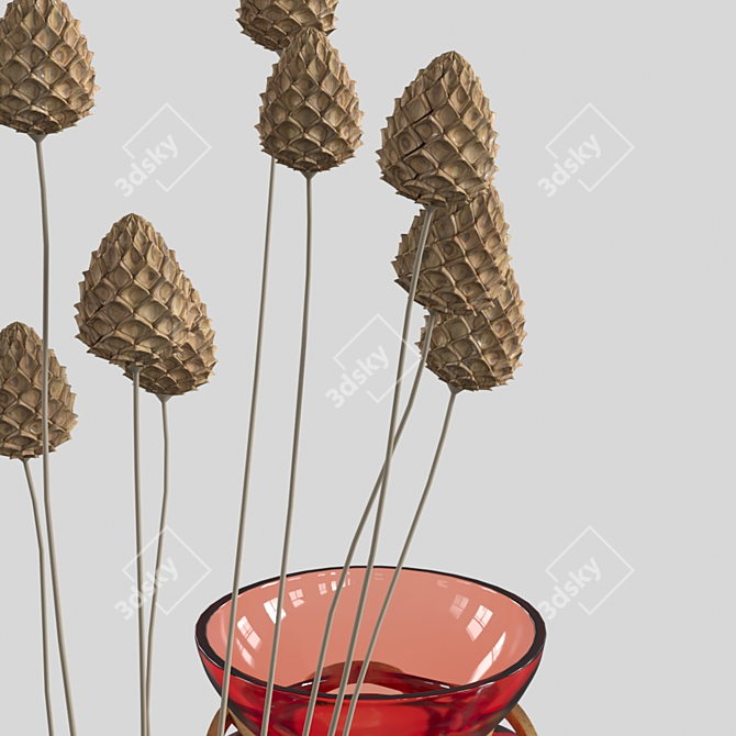 Artistic Glass Vase with Metallic Accents 3D model image 3