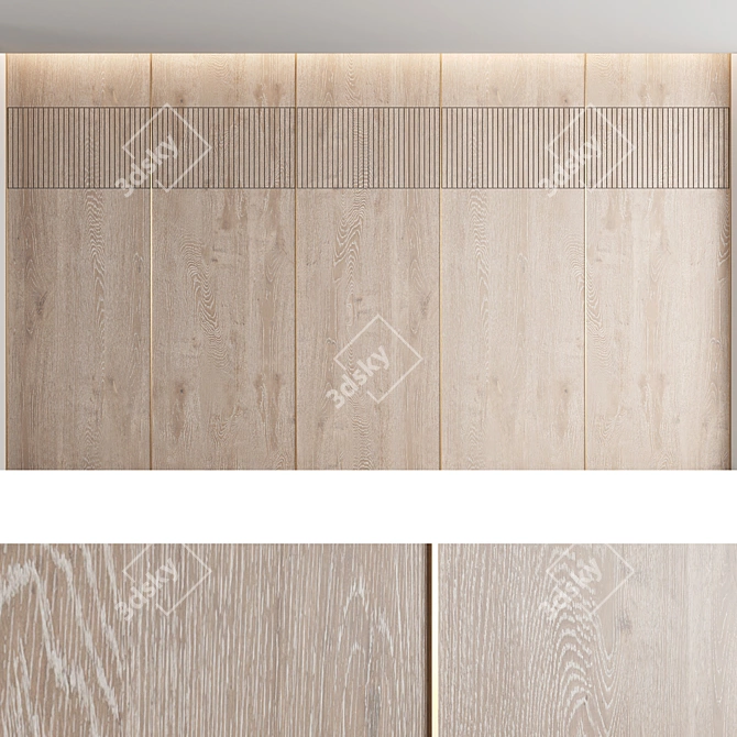 Decorative Wood Wall Panel Set 3D model image 3