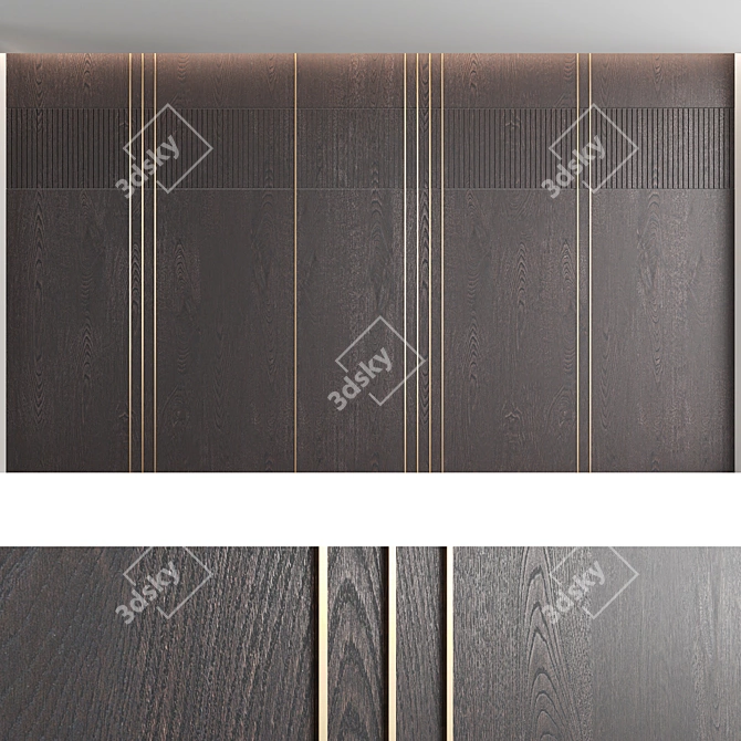 Decorative Wood Wall Panel Set 3D model image 4