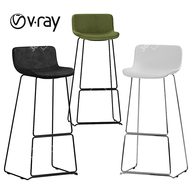 Neo Bar Stool: Stylish and Comfortable 3D model image 1