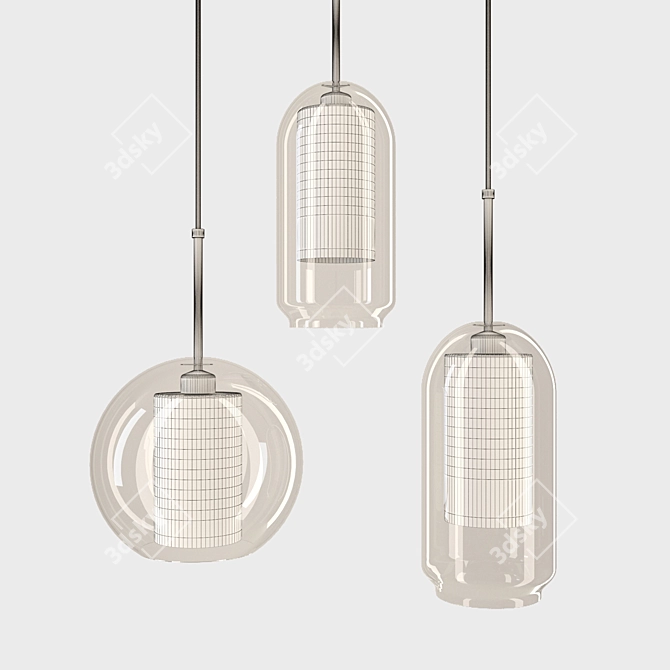 Modern Circle Pendant Light 3D model image 4