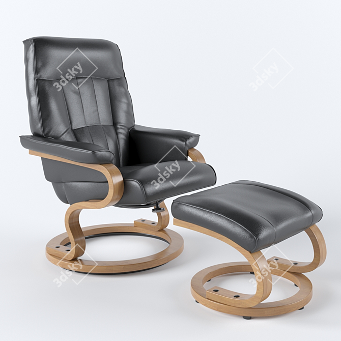 ErgoCozy Lounge Armchair 3D model image 1