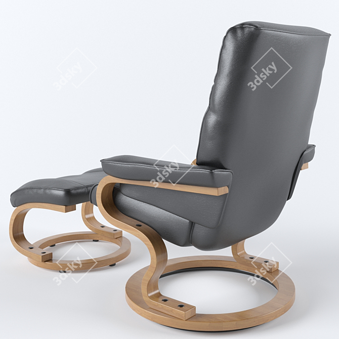 ErgoCozy Lounge Armchair 3D model image 2