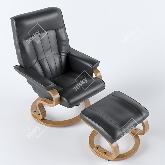 ErgoCozy Lounge Armchair 3D model image 3