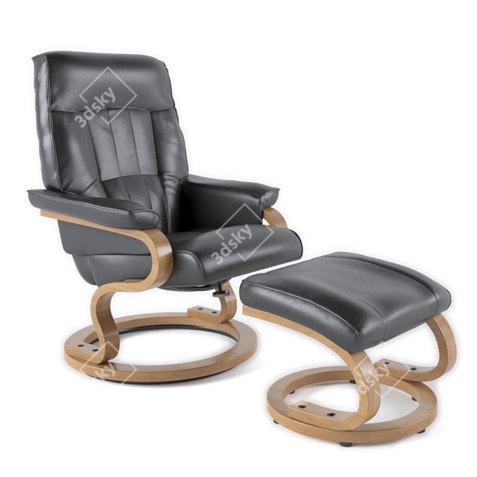 ErgoCozy Lounge Armchair 3D model image 4