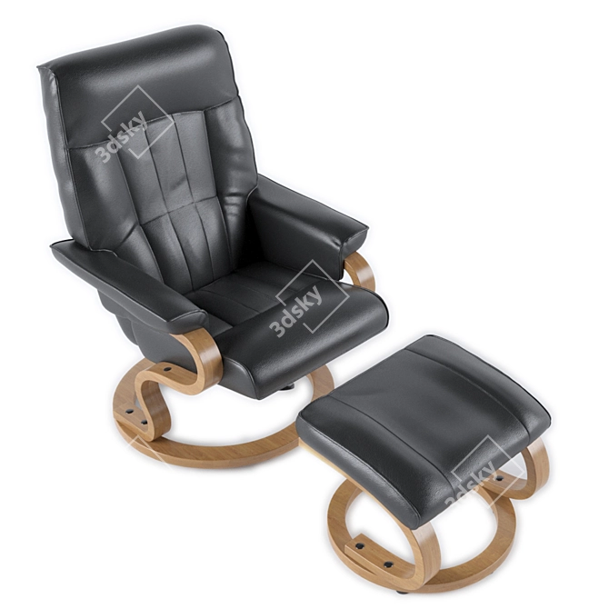 ErgoCozy Lounge Armchair 3D model image 6
