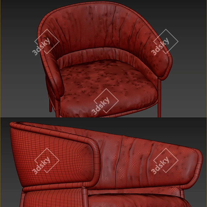 Contemporary Shu-ying Armchair: 3D-Rendered, Realistic & Accurate 3D model image 3