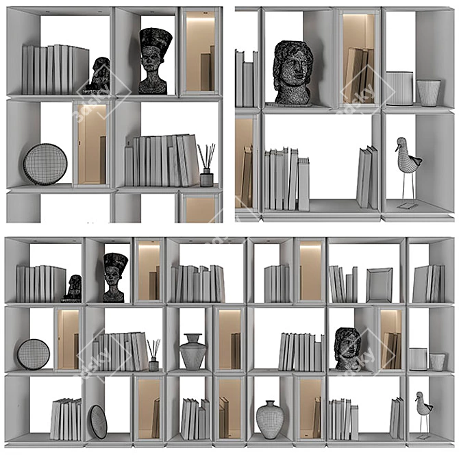 Modern Bookcase_02: Stylish & Functional 3D model image 2