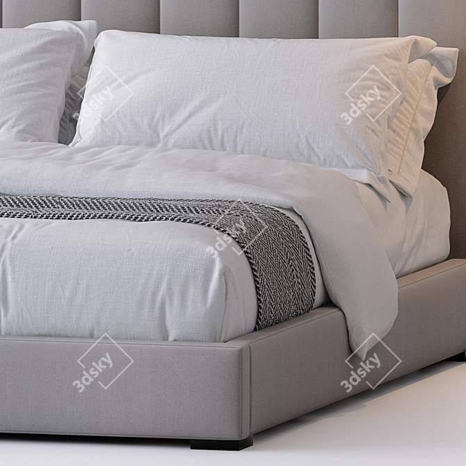 Modern Modena Queen Bed 3D model image 3