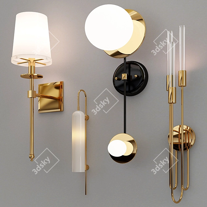 Glamorous Gala Torch Sconce 3D model image 1