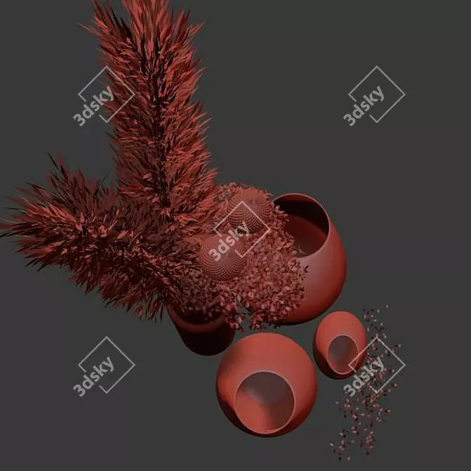 Pampas Bliss Decor Set 3D model image 2