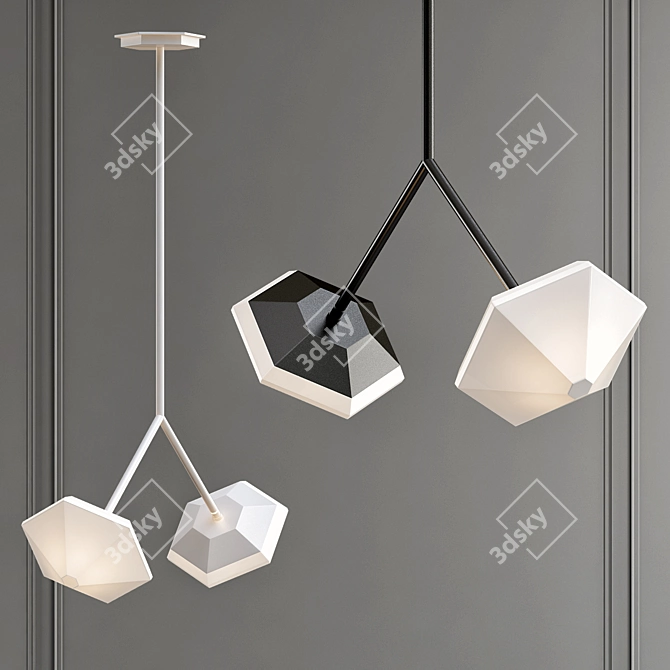 Sleek Wishbone Pendant Light 3D model image 1