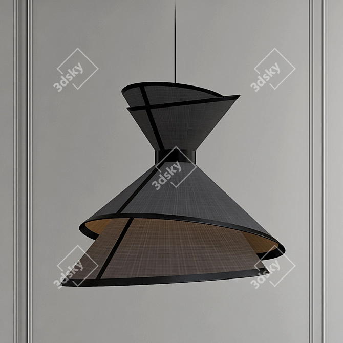 Elegant XL KIMONO Pendant Light 3D model image 1