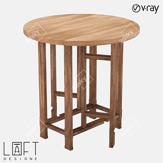 LoftDesigne 387 Wood Table 3D model image 1