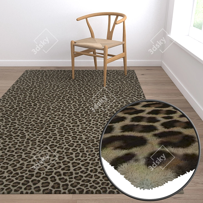 Versatile 3-Piece Carpet Set 3D model image 5