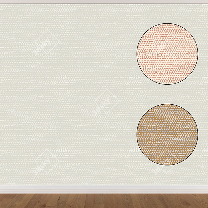 Seamless Wallpaper Set: 3 Colors 3D model image 1