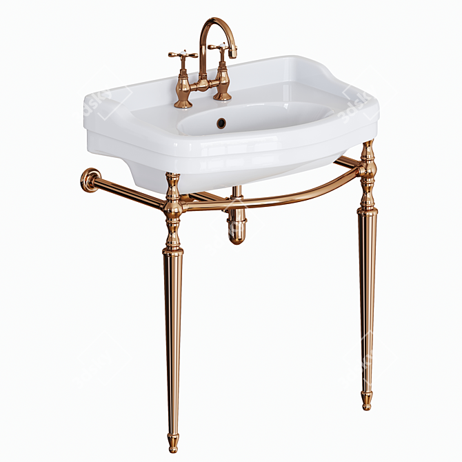 Sbordoni Palladio Sink: Modern Metal Structure 3D model image 1