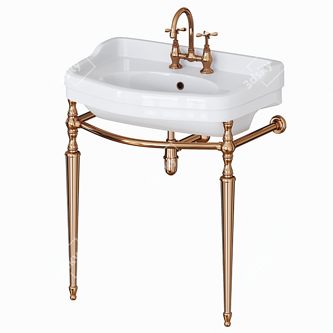 Sbordoni Palladio Sink: Modern Metal Structure 3D model image 2