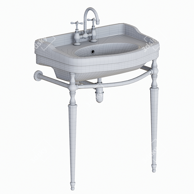 Sbordoni Palladio Sink: Modern Metal Structure 3D model image 3