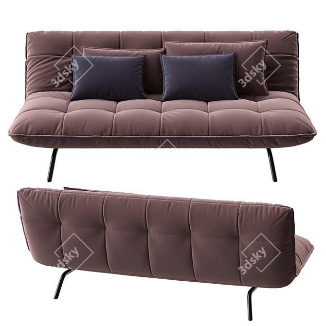 Modern Loft Sofa with Sleep Function 3D model image 2