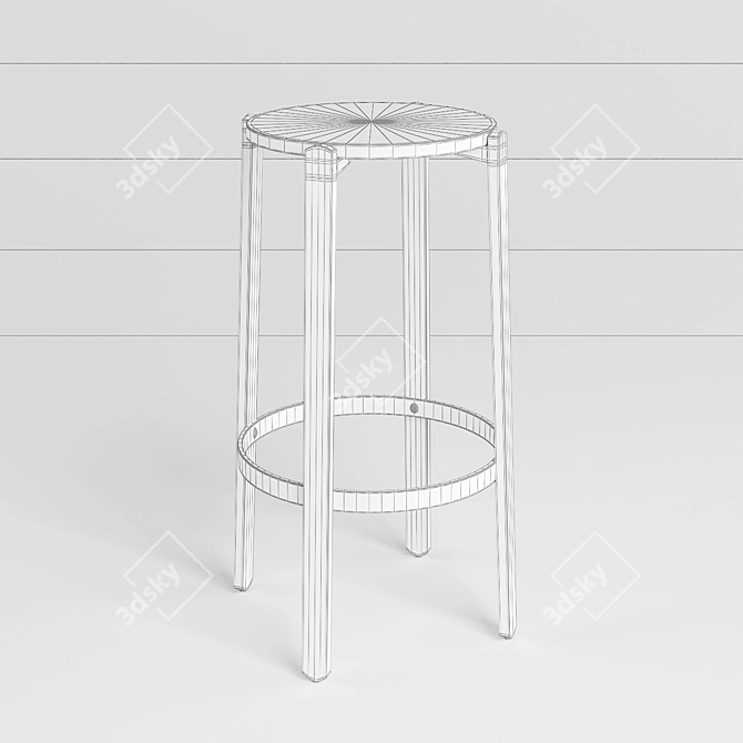 Elegant Adjustable Bar Chair 3D model image 3