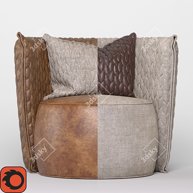 Elegant MOROSO Armchair - Jean 3D model image 2