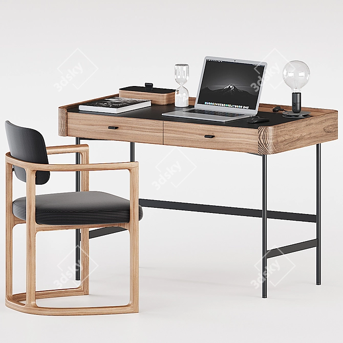 Elegant Porada Office Set 3D model image 1