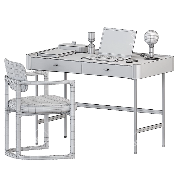 Elegant Porada Office Set 3D model image 5