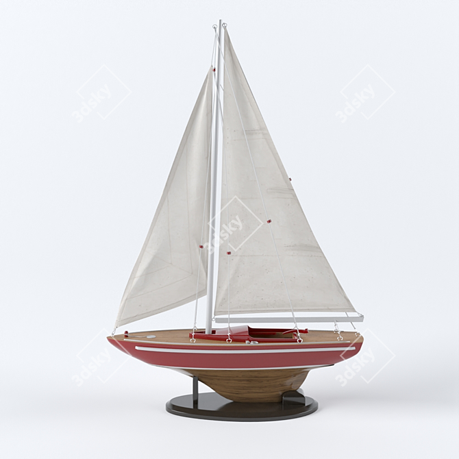 Nautical Elegance: Sailboat Decoration 3D model image 1