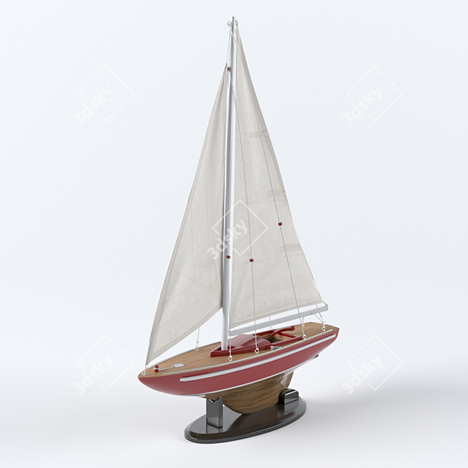 Nautical Elegance: Sailboat Decoration 3D model image 2
