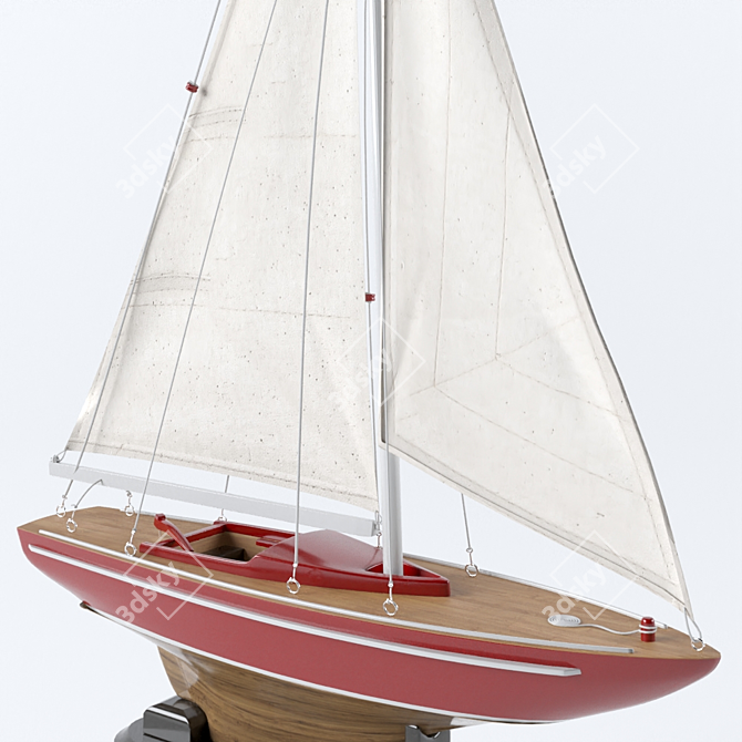 Nautical Elegance: Sailboat Decoration 3D model image 4