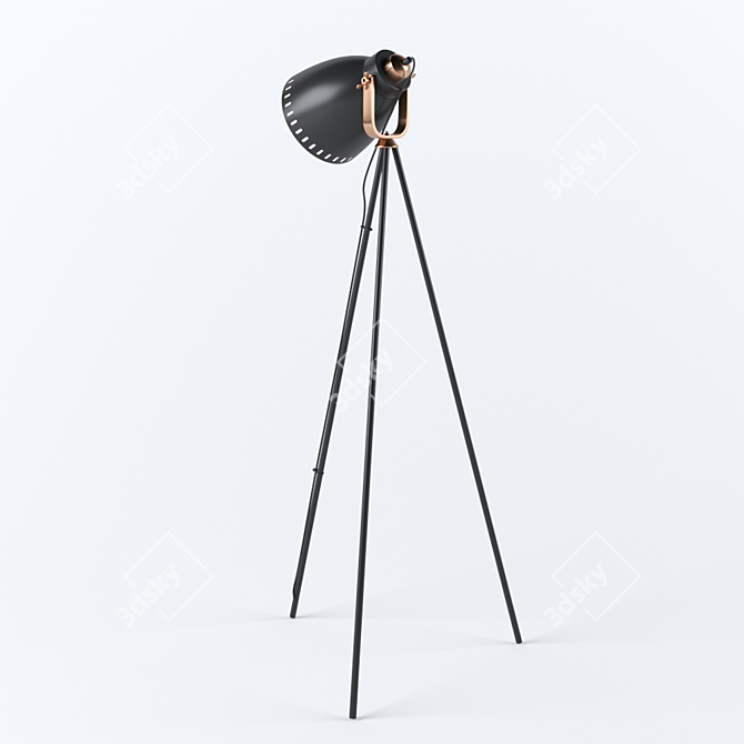 Modern Metal Floor Lamp 3D model image 2