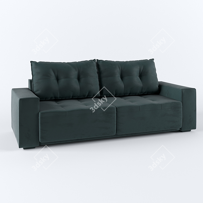 Luxurious Velvet Sofa 3D model image 1