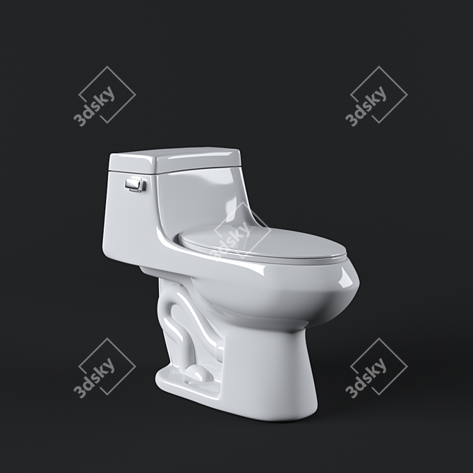 Z-Power Toilet: Experience the Ultimate Cleanliness 3D model image 4