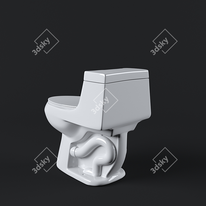 Z-Power Toilet: Experience the Ultimate Cleanliness 3D model image 6