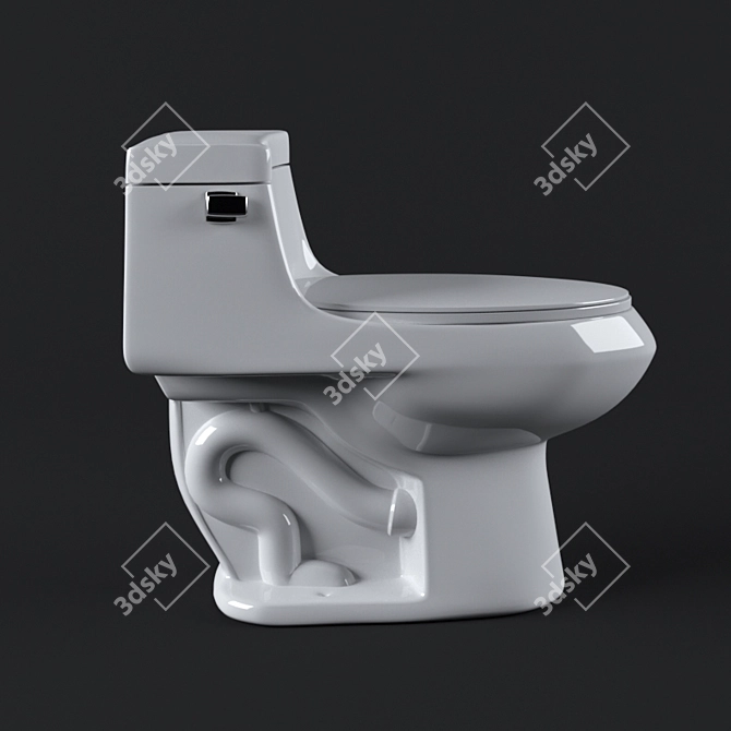 Z-Power Toilet: Experience the Ultimate Cleanliness 3D model image 9