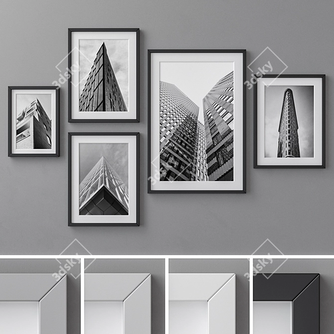 Versatile Photo Frames Set, Multiple Sizes 3D model image 1