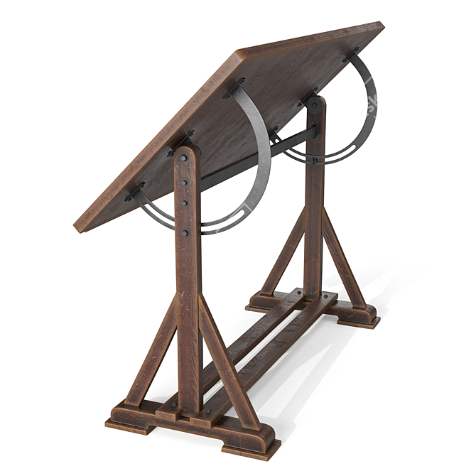 Versatile Drafting Table with Blackboard Surface 3D model image 2