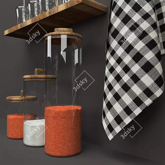 Zara Home Storage Jar Set - Organize Your Kitchen 3D model image 2