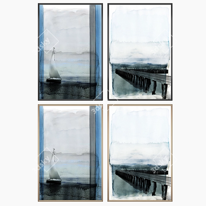 Wall Art Set 884 | 2 Paintings, 4 Frame Options 3D model image 2