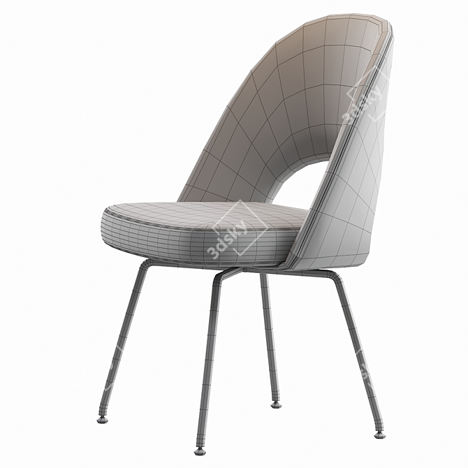Saarinen Armless Chair - Elegant and Functional 3D model image 4