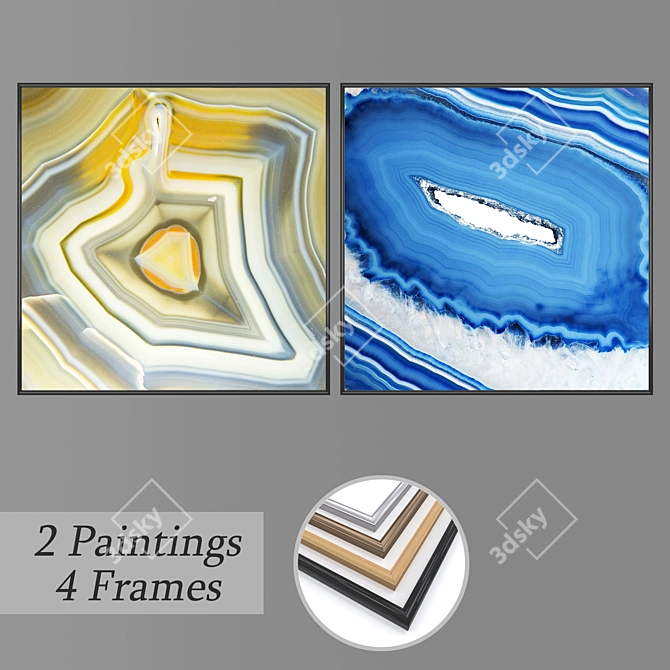 Elegant Wall Art Set No. 887 3D model image 1