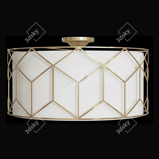 Elegant Gold Ceiling Lamp 3D model image 1