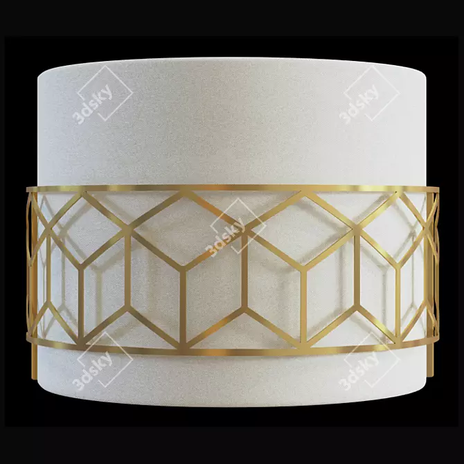 Elegant Golden Wall Lamp 3D model image 1